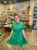 Flounced Hem Shirt Dress