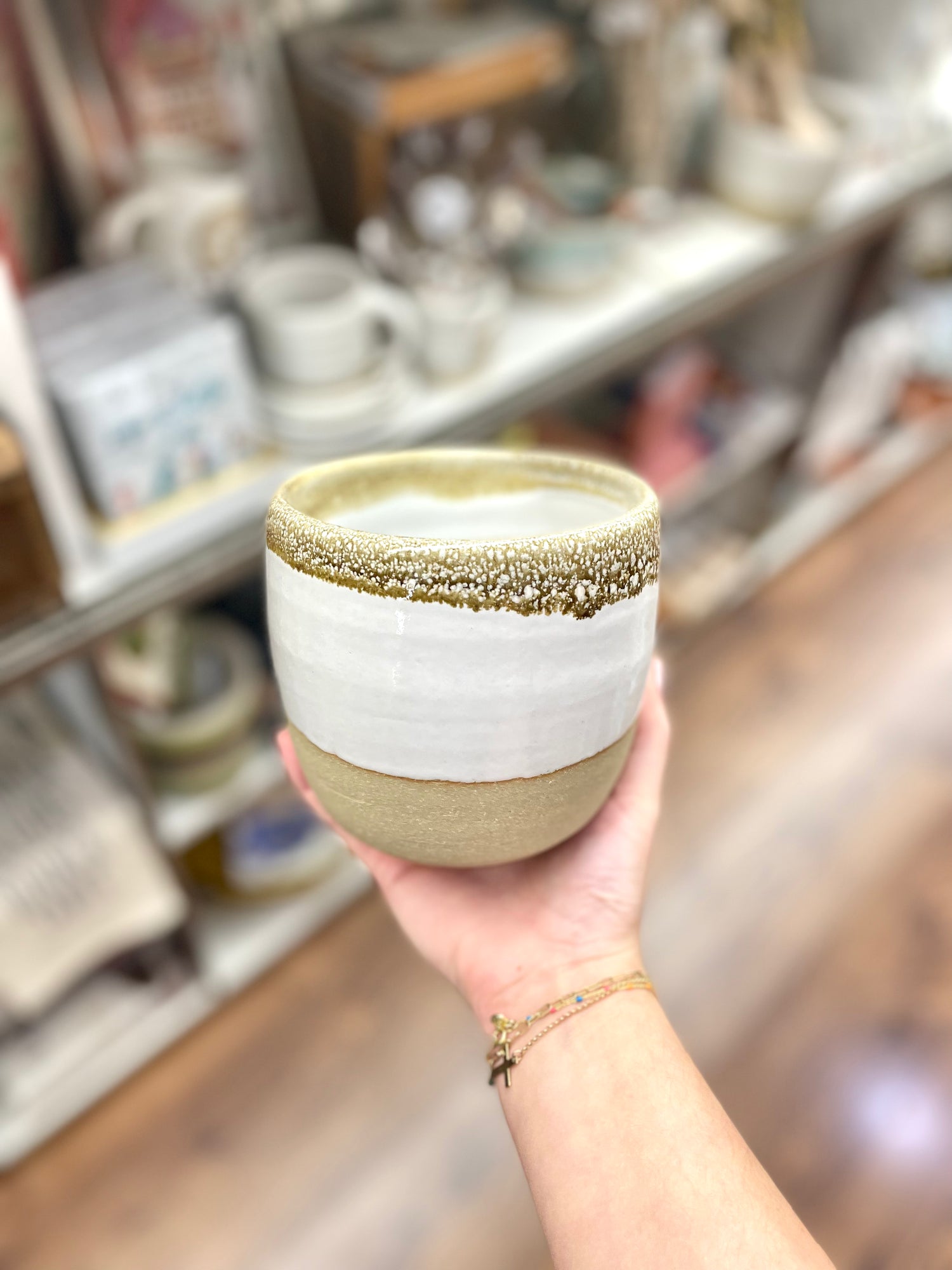 Tall Vase with Iron Rim