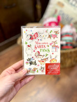 Greeting Card Boxed Here Comes Santa Paws