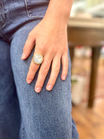 Elyssa Bass Large Square Gemstone Ring