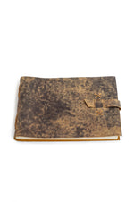 Leather Guest Book Brown Distressed