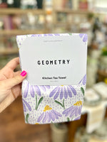 Upside Down Daisies Geometry Tea Towel