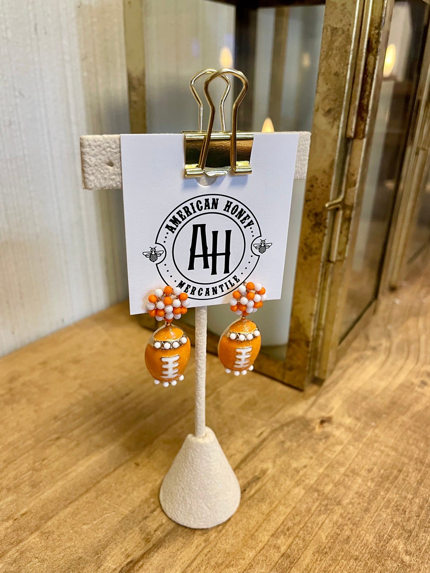 Enamel Football Earring