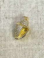 Pave Conch Shell Charm