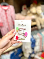 Frozen Treats Fabric Covered Snap Clips Lilies & Roses NY