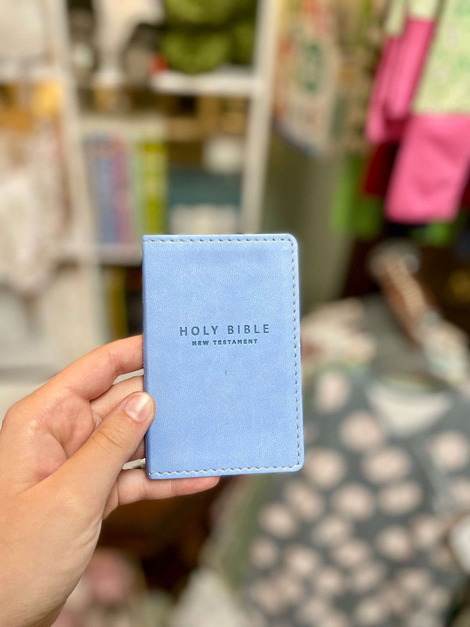 Tiny Testament Bible Blue Leather