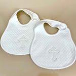 Jacquard Christening Bib
