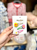 Daisy Fabric Covered Snapped Clips Lilies & Roses NY