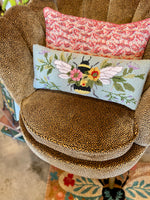 Floral Bee Hive Lumbar Pillow