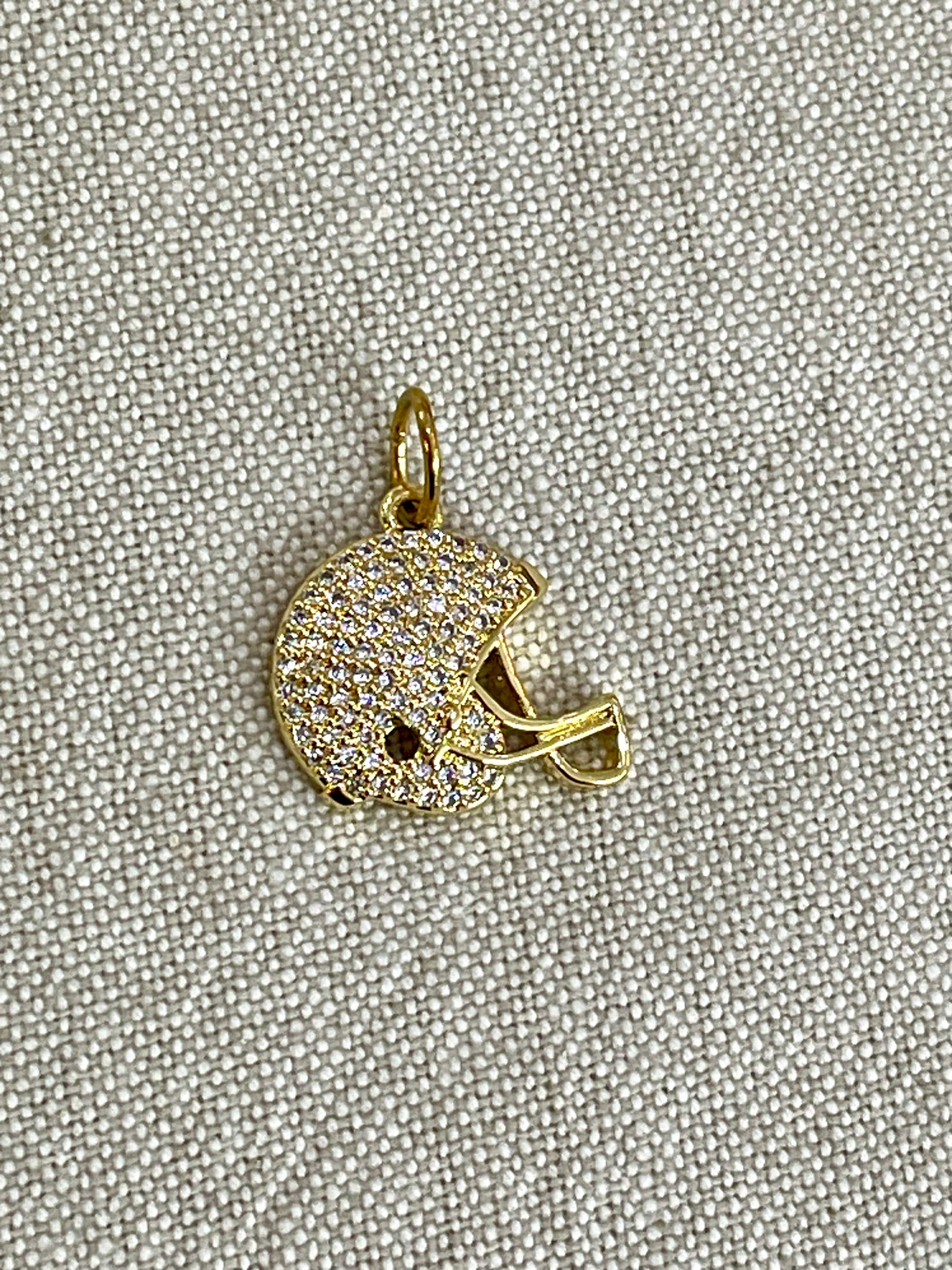 Rhinestone Football Helmet Charm