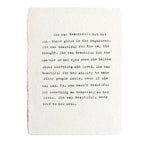 She Was Beautiful Paper Print