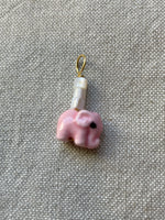 Porcelain Elephant Beaded Charm