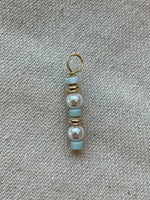 Turquoise and White Bead Charm
