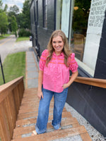 Trimmed Poplin Top