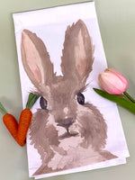 Watercolor Bunny Tea Towel
