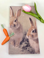 Watercolor Bunny Tea Towel