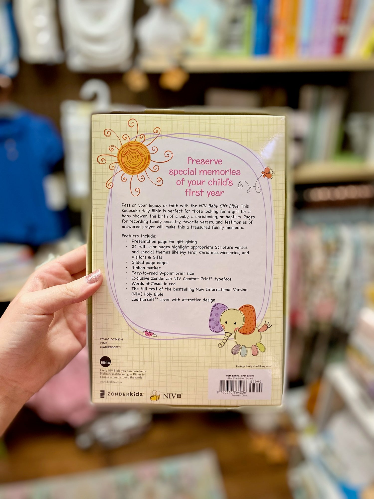 Baby Gift Bible NIV Pink