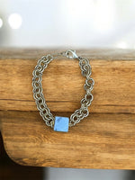 Kitzi Bracelet Powder Blue Dbl Chain