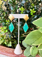 Elyssa Bass Chalcedony Diamond Shape Drops Earring
