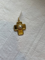 Pearl Cross Charm
