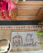 Joy To The World Manger Doormat
