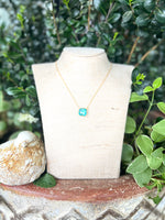 Elyssa Bass Bezel Square Necklace