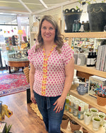 Ivy Jane Trellis Stitched Popover Top