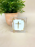 4x4 Gold Embossed Cross