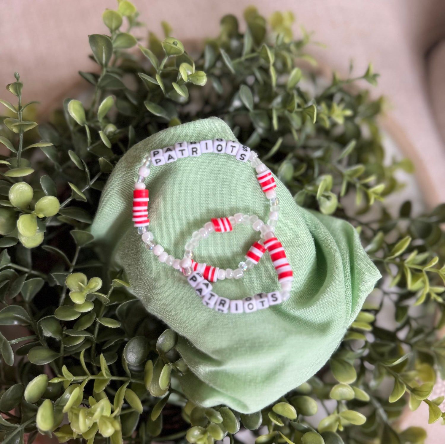 Patriots Clay Bead Bracelet