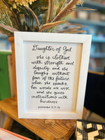 Daughter of God White Frame