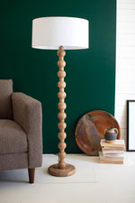 Carved Wooden Floor Lamp
