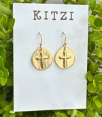 Kitzi Cross Disc Earring