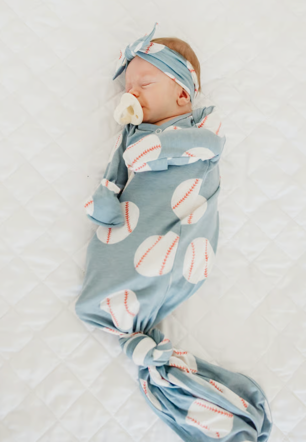 Slugger Newborn Knotted Gown