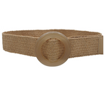 Acrylic Circle Buckle Straw Belt