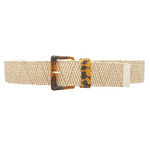 Tortoise Buckle Straw Belt Natural/Taupe