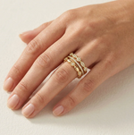 Gold Shiny Three Stack Ring