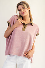 Contrasting Collar Top