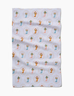 Rainboots in Bloom Geometry Tea Towel
