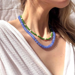 Cornflower Stone Candy Beaded Necklace