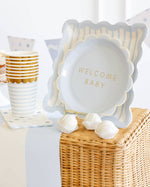 Blue Striped Scallop Plate