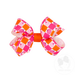 Pink Halloween Print Grosgrain Girls Hair Bow