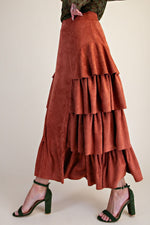 Side Suede Maxi Skirt