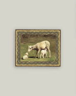 Ewe and Two Lambs Framed Art