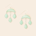 Stone Crescent Drop Earring