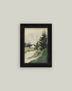 Muted Watercolor Lakeside Framed Art