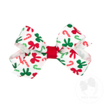 Candy Cane Print Grosgrain Girls Hair Bow