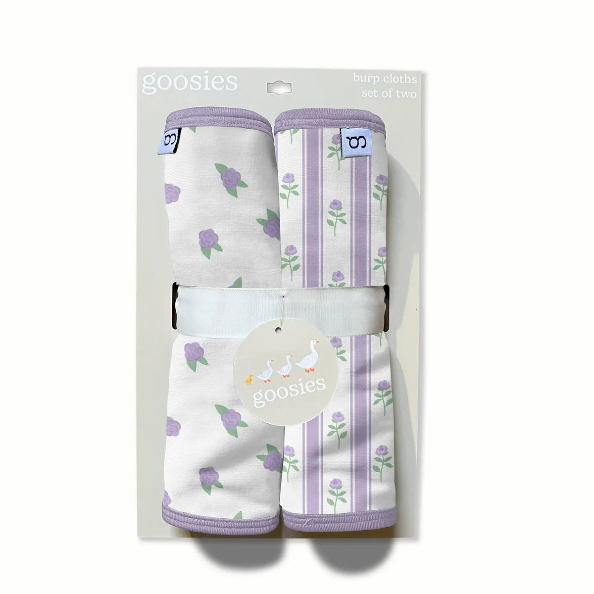 Lilac Ribbons Burp Cloth Set