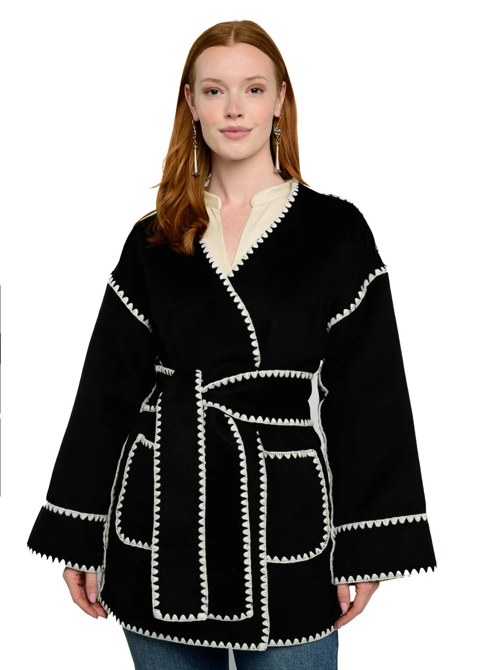 Ivy Jane Whipstitched Wrap Coat