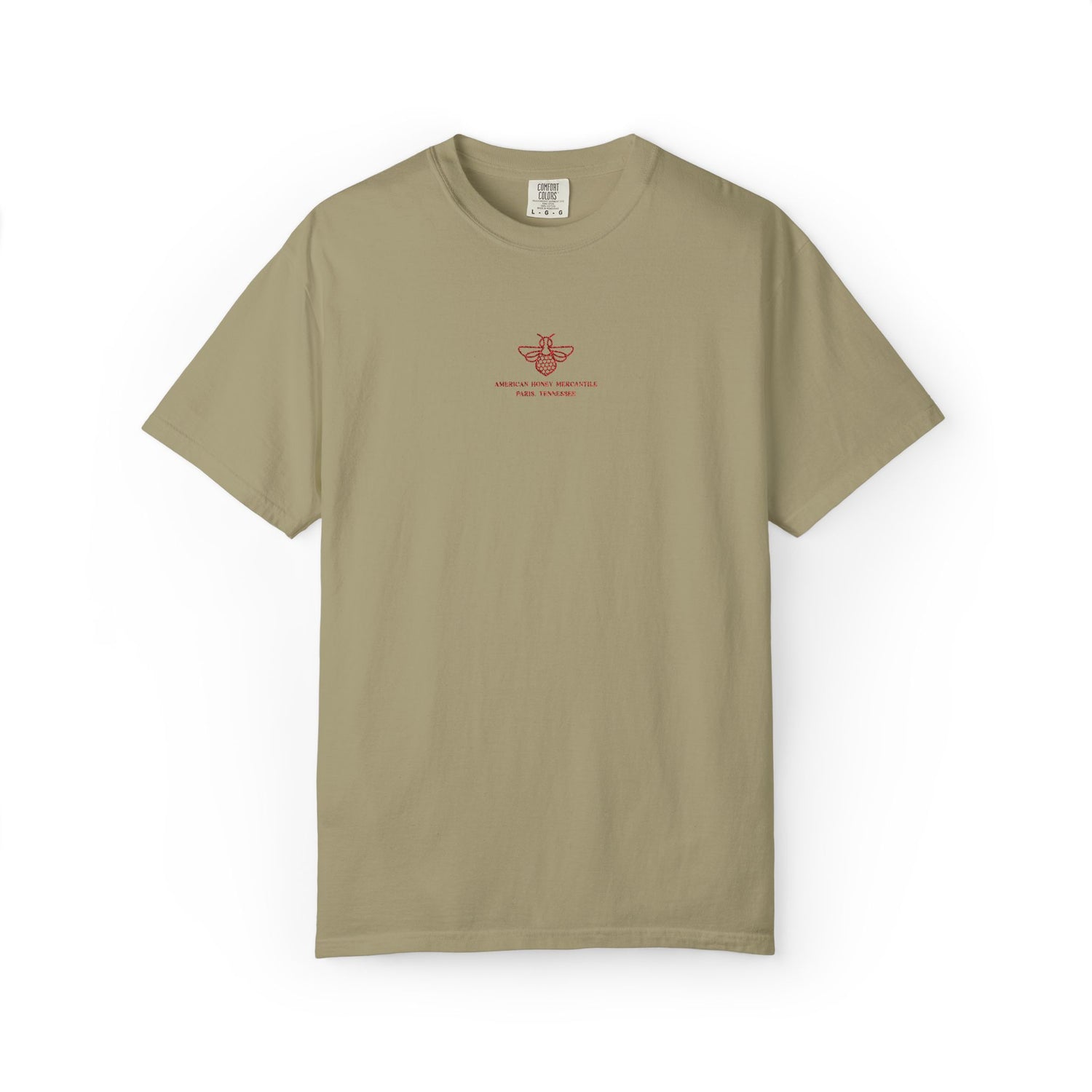 Embroidered Red Bumble Bee Tee