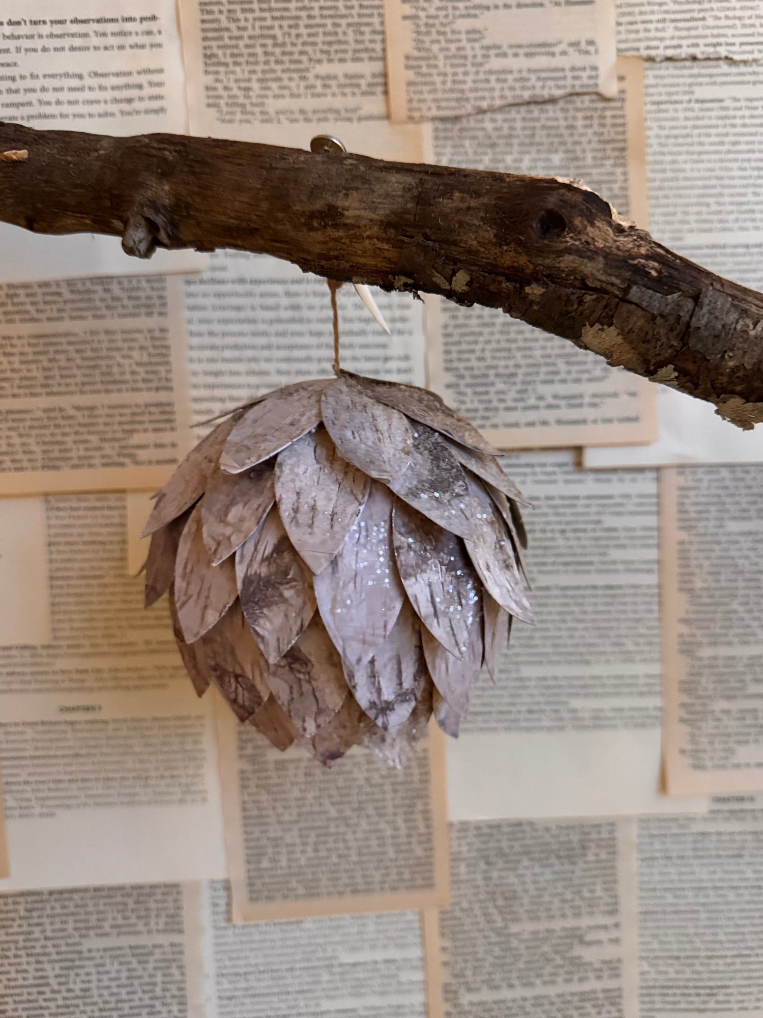 Birch Wood Artichoke Ornament